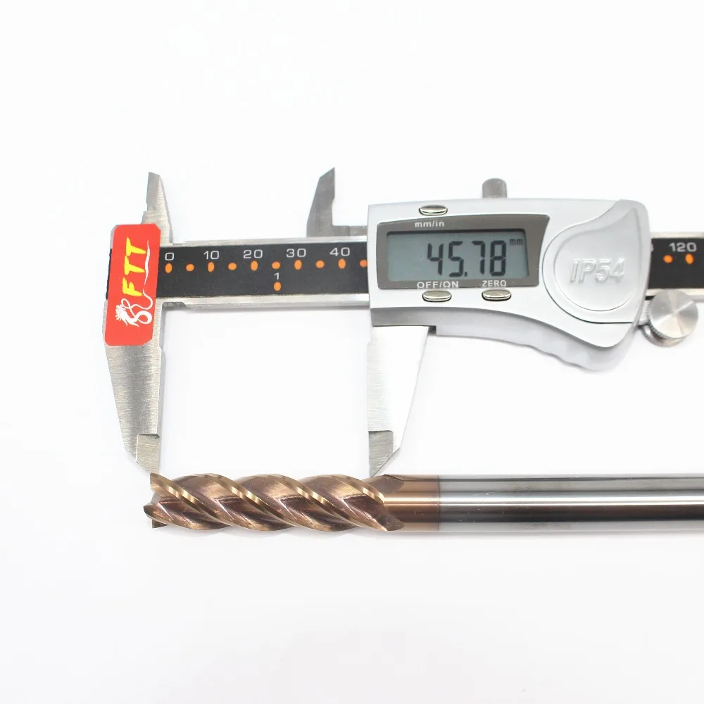 Online 1 Adet HRC55 D12X45LXD12X150L Spiral Freze Kesicisi 12mm Uzun Parmak Freze çakısı 4 Flüt Tungsten çelik Alaşım Kaplı CNC Kesici