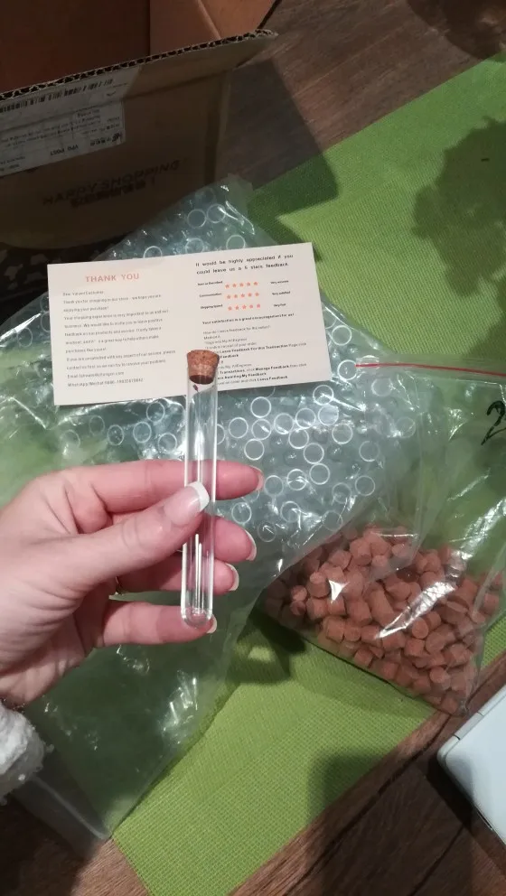 

400PCS/Pack 13*78mm 6ml Round Bottom Plastic Test Tube with Cork Hard Transparent Packing Vial lab Free Shipping