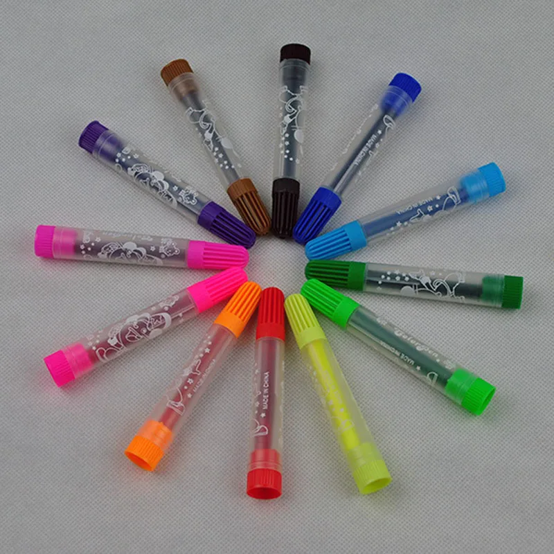 

12 шт./компл., креативная моющаяся Акварельная ручка для студентов, модная цветная мультяшная 12 цветов, детская ручка для рисования граффити