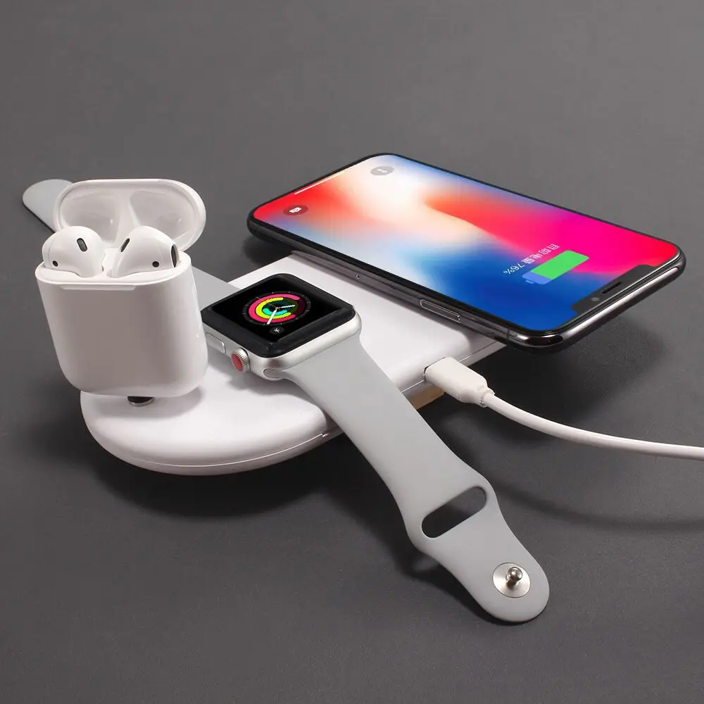 QI Беспроводное зарядное устройство для Apple Watch iphone AirPods зарядные устройства 3 в 1