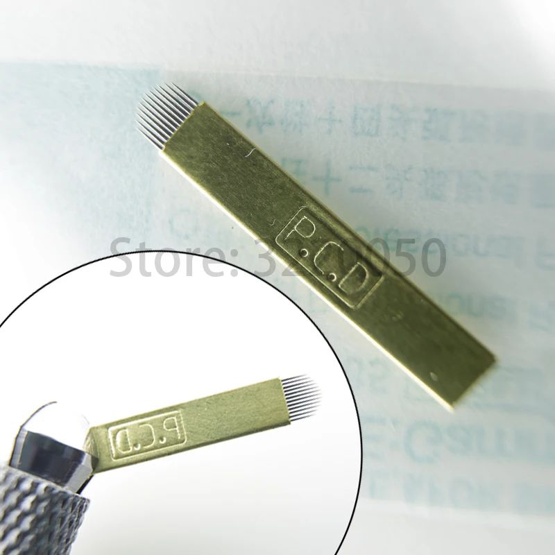 500 шт. PCD 12/14 шпильки 12/14U Lamina Nano Blade Премиум жесткий 0,25 мм постоянный макияж микроволокна иглы для Tobori Pen