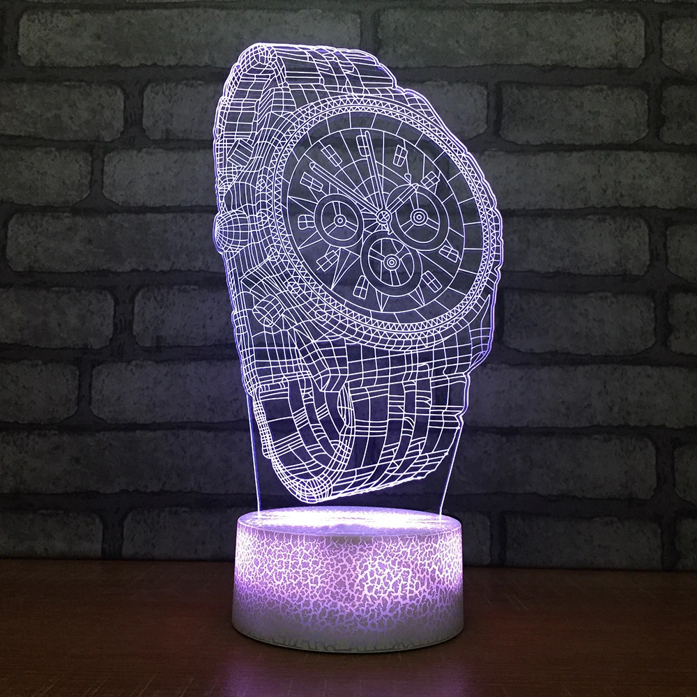 Светодиодная настольная 3d лампа для часов креативный мультяшный ночсветильник с