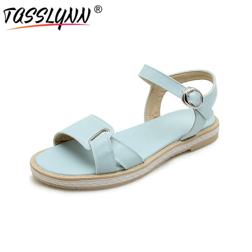Taslynn/2018 женские босоножки в римском стиле на плоской подошве летние туфли из
