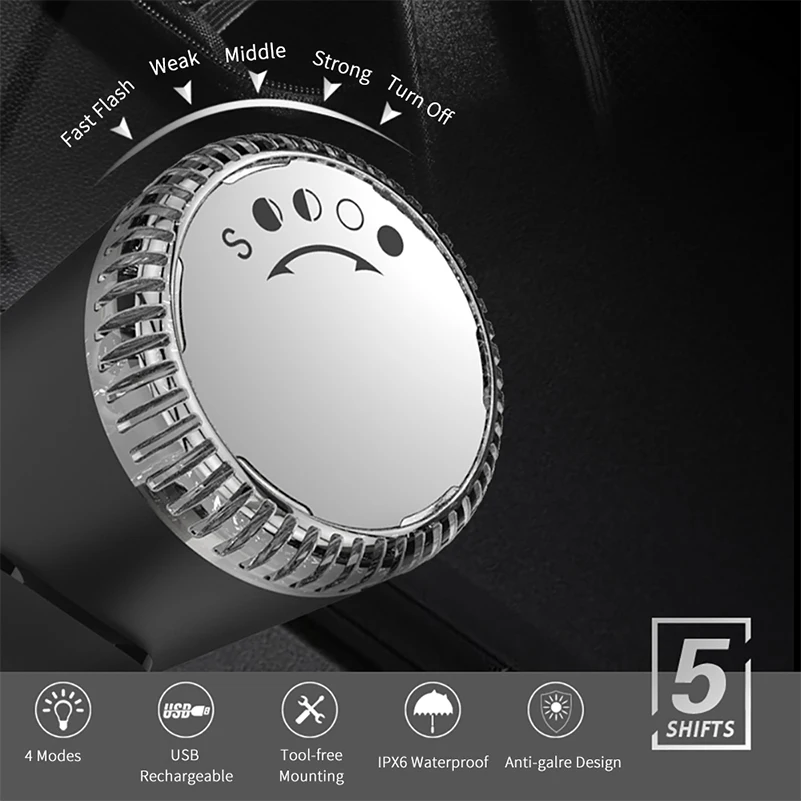 Фсветильник рь велосипедный из углеродного волокна/алюминиевого сплава с USB