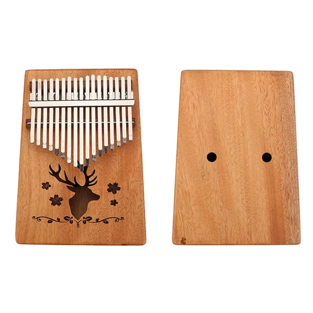 Клавиатура Kalimba Mbira с 17 клавишами Пальчиковый пианино олень цветок из красного