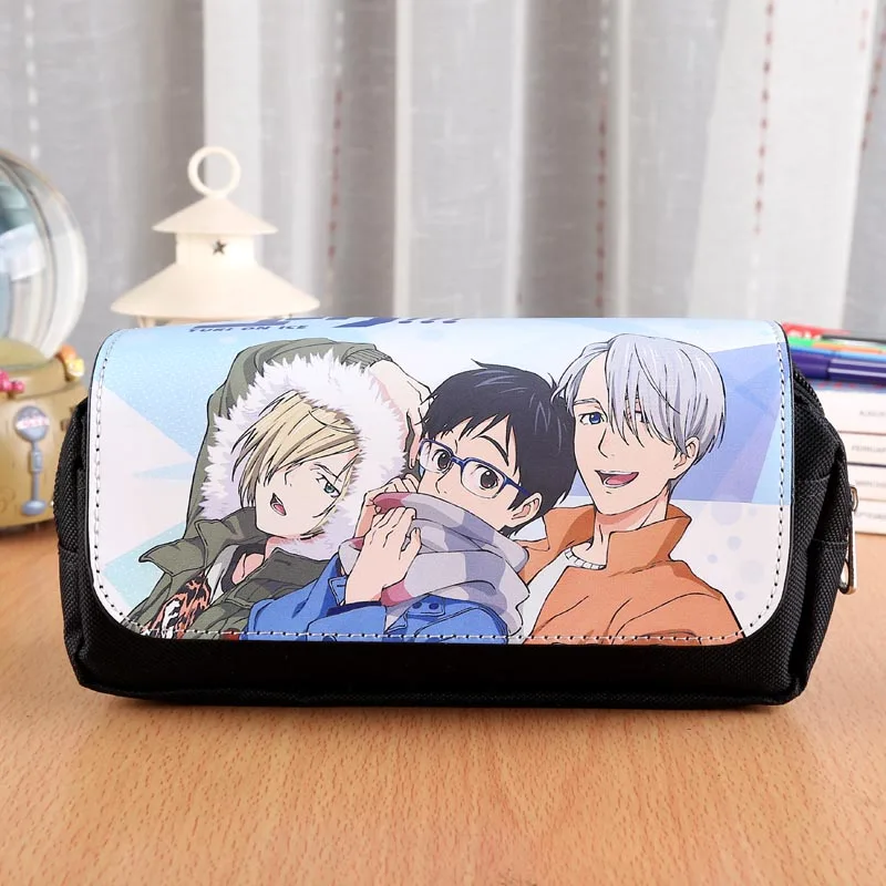 Yuri on Ice Косплэй аниме Итачи Учиха из “Наруто” пенал, аксессуары для путешествий, Сумка с двойной молнией косметичка мода подарок, сумочка для денег - Цвет: Yuri on Ice