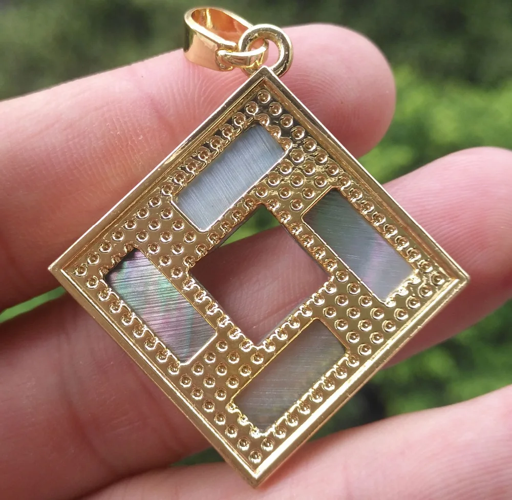 Wei ли 10 шт. натуральный черный В виде ракушки кулон l19689-10 | Шармы