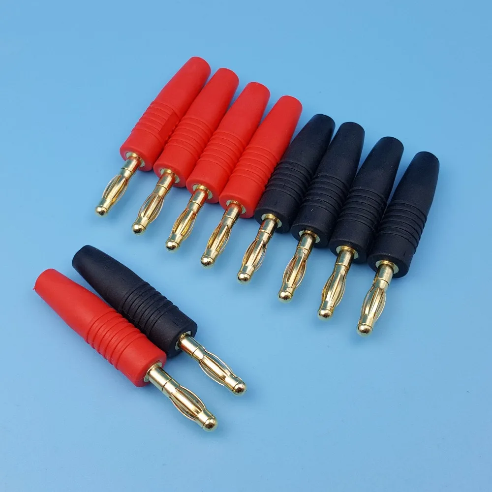 10 шт. 4 мм красный и черный провод припоя типа золотая пластина штекер банана