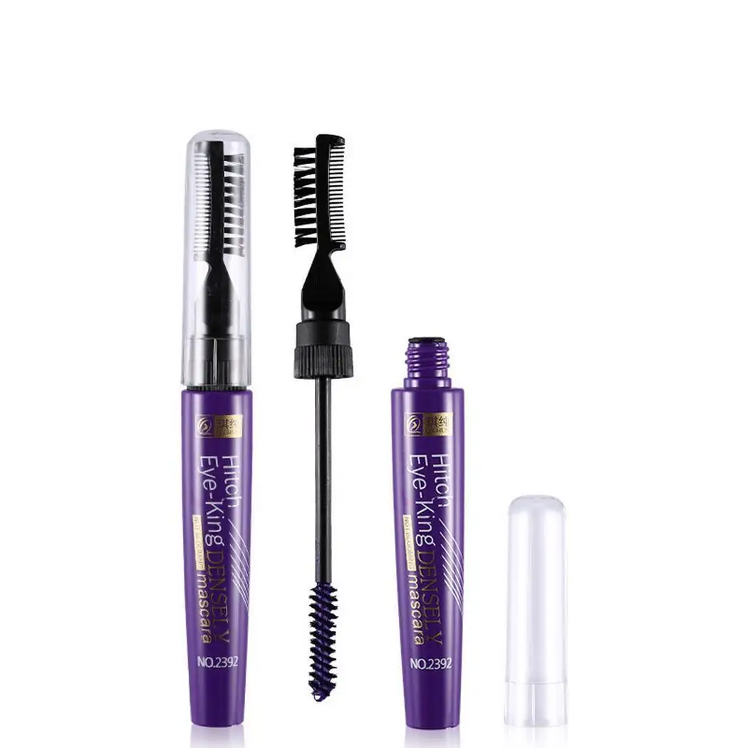 Тушь для ресниц с двумя головками 3 цвета черные длинные ресницы глаз силиконовая