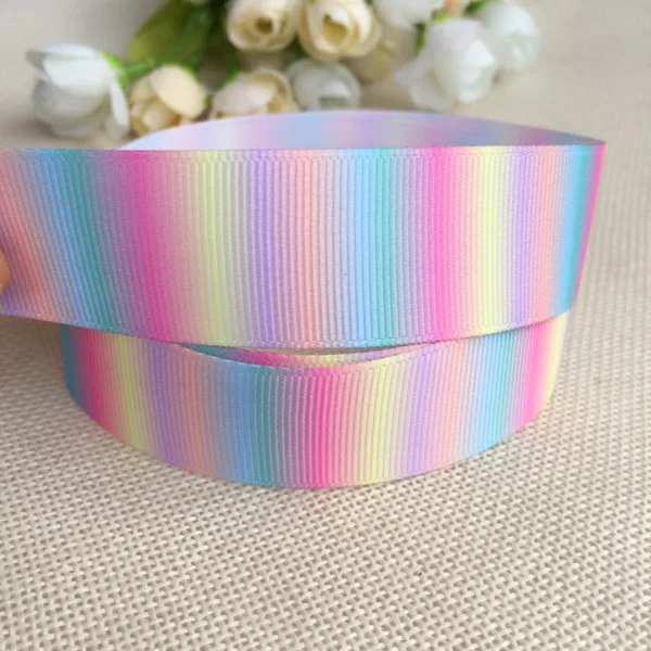 " 25 мм shippingRainbow градиент корсажная лента ручной работы модные для домашней вечеринки Decora DIY волос bow5 ярдов