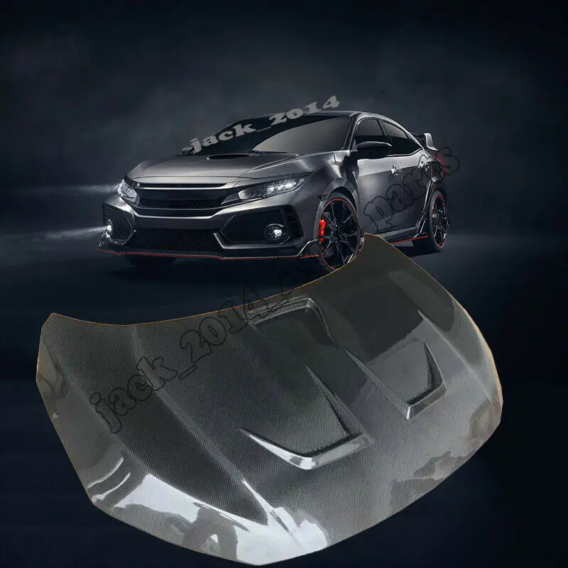 TYPE-R стиль Передняя Защитная крышка для капота двигателя тела комплект из настоящего углеродного волокна для Honda Civic