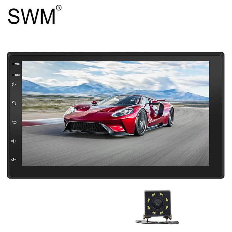 Radio with Camera 2 SWM GPS автомобильный радиоприёмник 2 Din Android 8,1 Авторадио " 2din мультимедиа MP5 плеер сенсорный экран HD кассетный плеер зеркальная радиосвязь FM - Цвет: Radio with Camera 2
