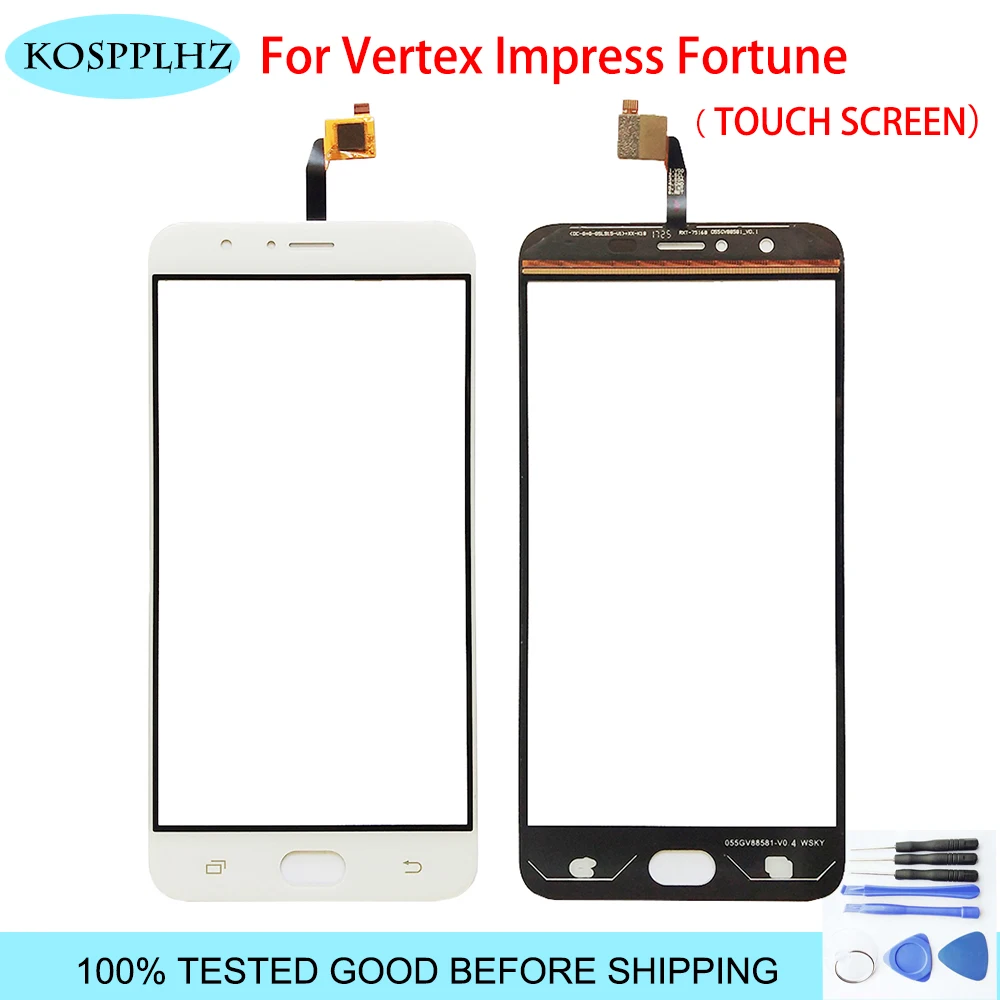 Сенсорный экран для Vertex impress fortune белый цвет внешнее стекло сенсорный