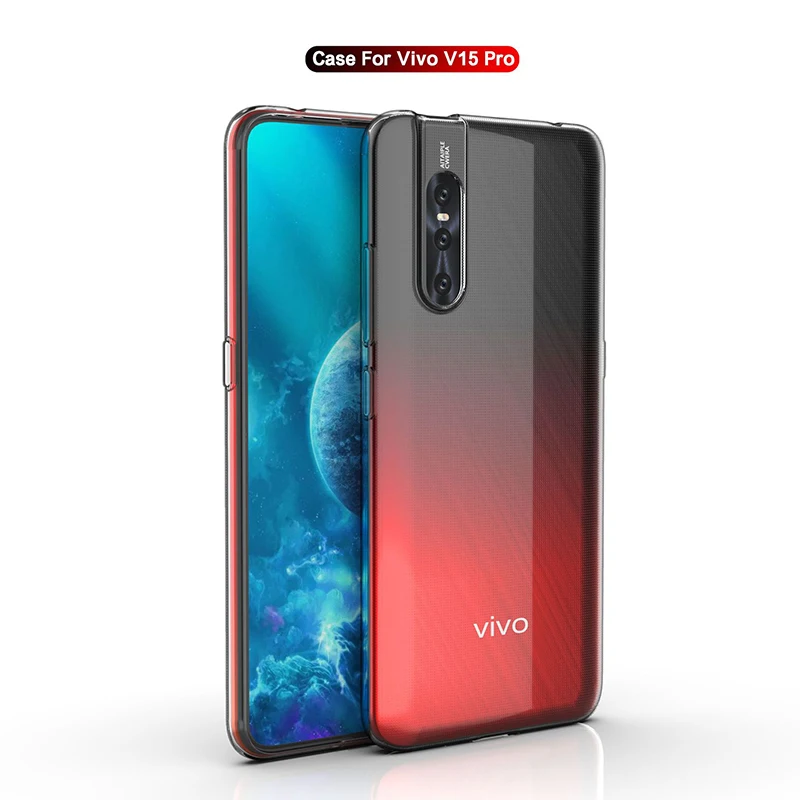 Ультратонкий Прозрачный чехол для VIVO V15 Pro мягкий силиконовый защитный из ТПУ