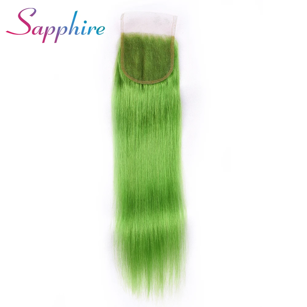 Сапфир Бразильский прямые волосы кружева застежка 4*4 свободной части закрытие