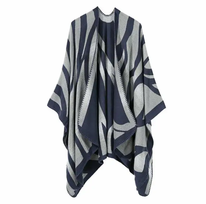 2018 женский осенне зимний вязаный кардиган с рисунком зебры пончо животным