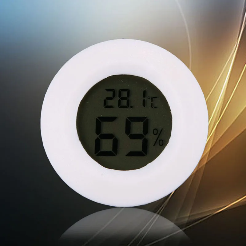 Гигрометр для сигар с гигрометром и ЖК дисплеем круглым лицом белый идеальный|white