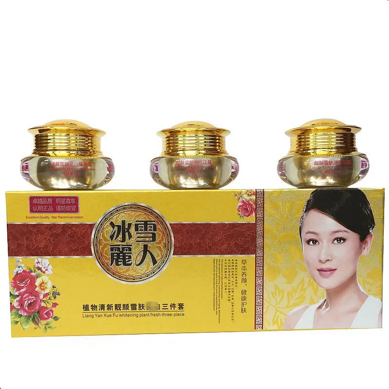 BINGXUELIREN LIANGYANXUE травяной медцин для ухода за кожей нежный отбеливающий Волшебный Крем Набор веснушек SPECKLE увлажняющий крем