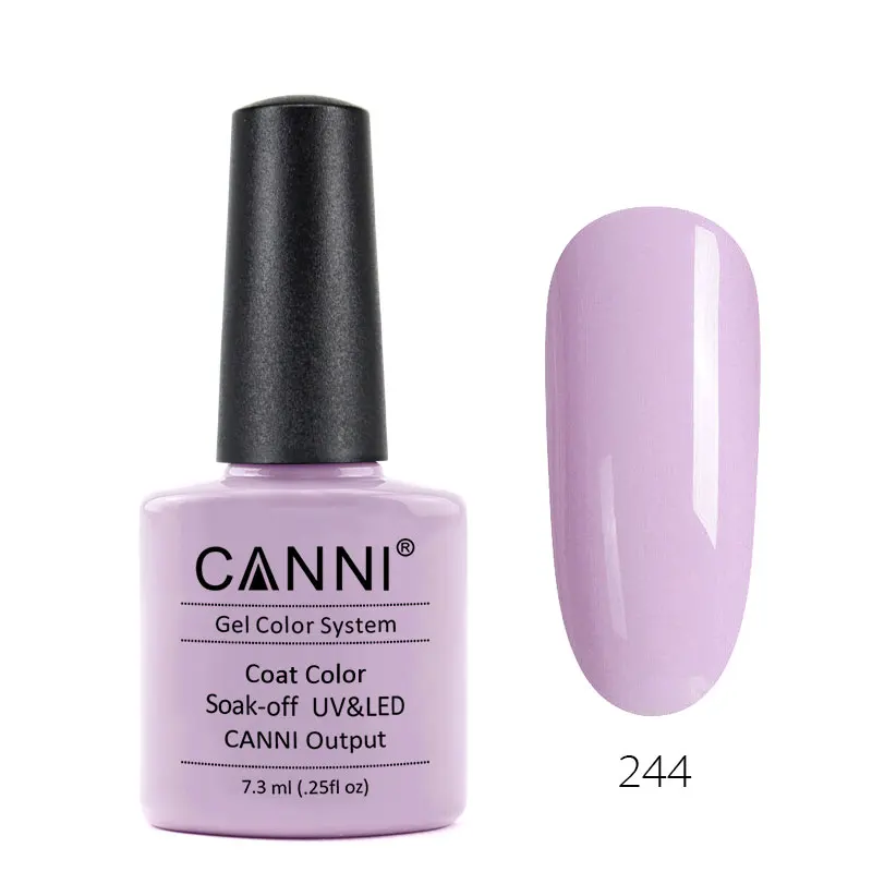 CANNI UV гель Лаки 7,3 мл французский Цвет 215-258 чехол с блестящей жемчужной блестящие шикарные женские босоножки с Светодиодный УФ-лампы для ногтей художественный Гель-лак для ногтей - Цвет: 244