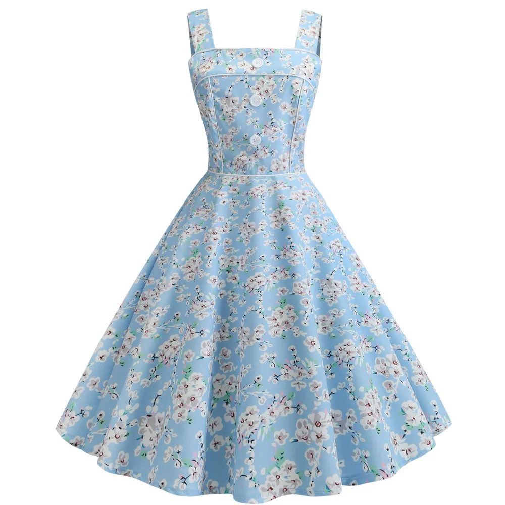 2019 цветочный принт Sommer Kleid Frauen пикантные вечерние на тонких бретельках А силуэта