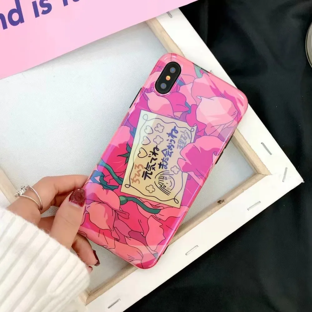 ORYKSZ чехол новый мультфильм цветы телефон для iphone X 6S 6 7 8 Plus Роскошные силиконовый |