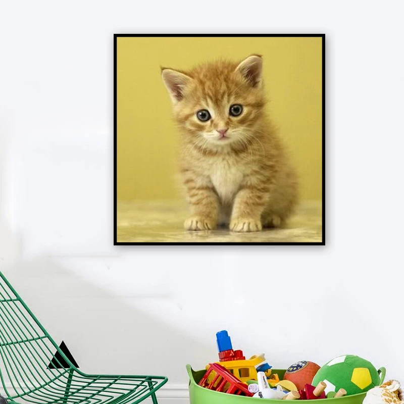 Meian алмазная живопись 5d сделай сам &quotКошка&quot вышивка 3d крестом Алмазная мозаика