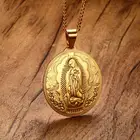 Мужские ожерелья Девы Марии чудесная медаль золотой цвет ювелирные изделия из нержавеющей стали
