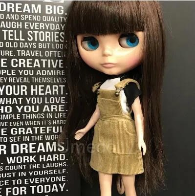 Новая мода 1 шт Вельветовая юбка на бретелях платье для Blyth, Momoko, Obistu, кукла azone одежда 1/6 аксессуары для кукол - Цвет: color 2