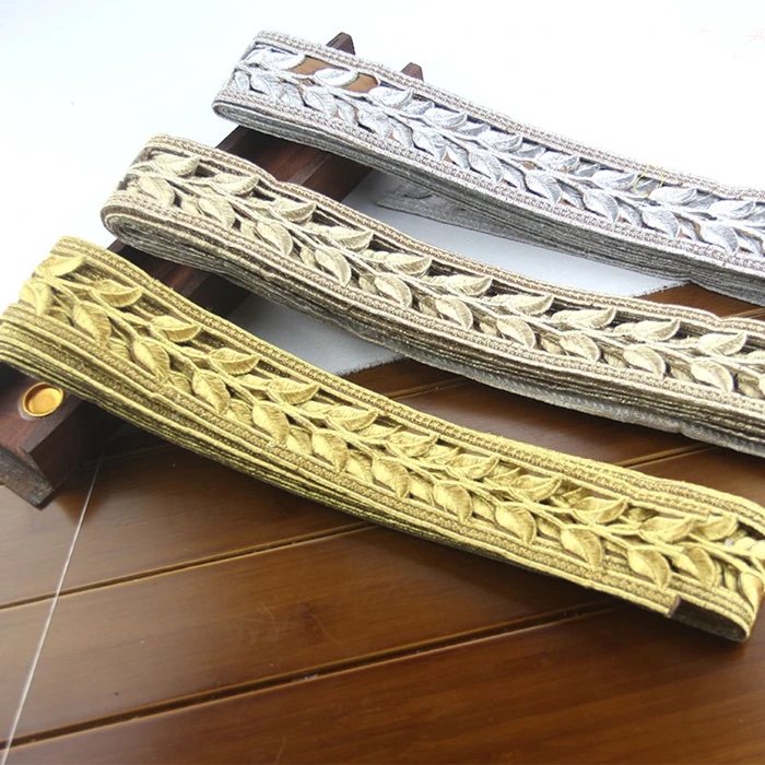 Золотые и серебряные листья вышитые украшения для дома занавески сценическая