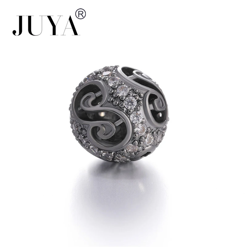 2019 latest design beads for jewelry making 10mm high quality copper metal micro pave CZ round ball accessories diy craft | Украшения и