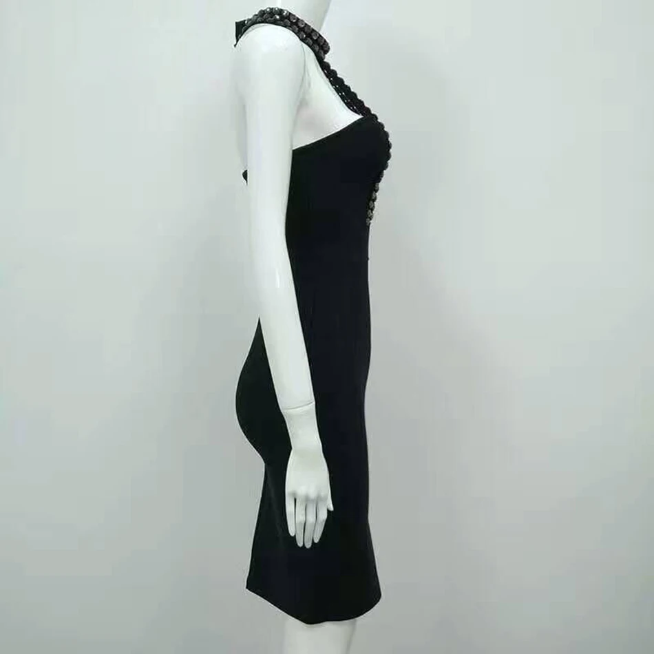 2019 летнее Новое Женское роскошное платье ручной работы с бусинами бретельками