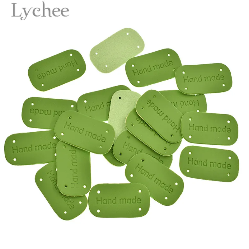 Lychee Life 20 шт. бирки ручной работы из искусственной кожи прямоугольная рельефная этикетка DIY этикетки типа «флажок» для швейных аксессуаров одежды