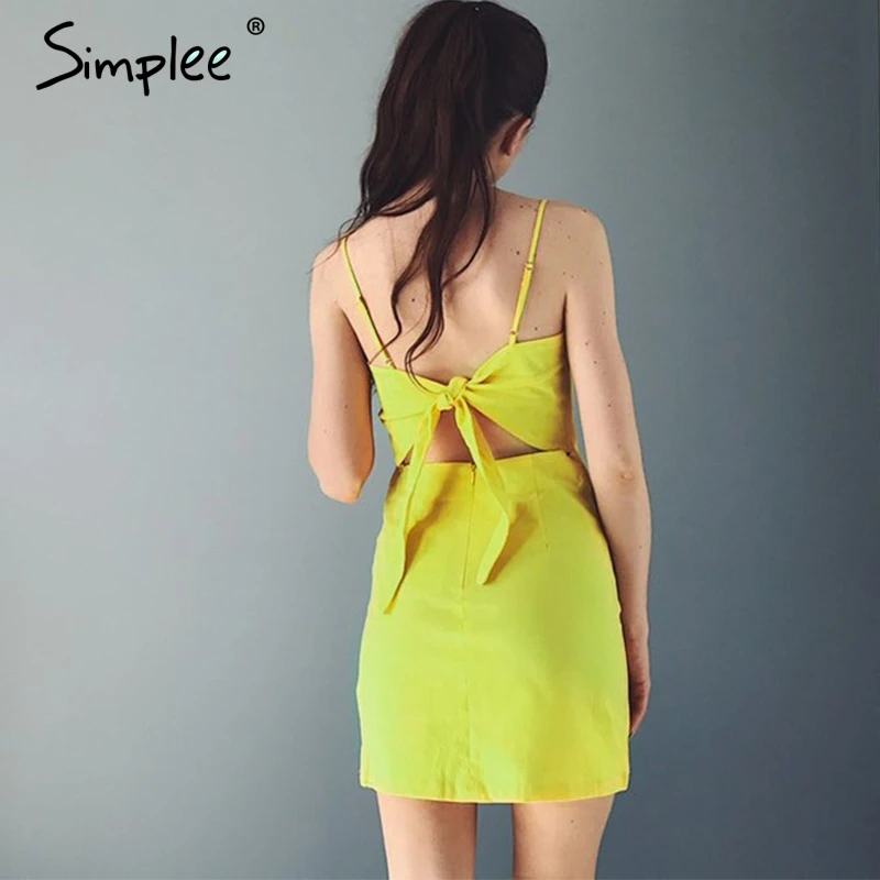 Женское платье на бретельках Simplee Белое Облегающее Платье с открытой спиной и