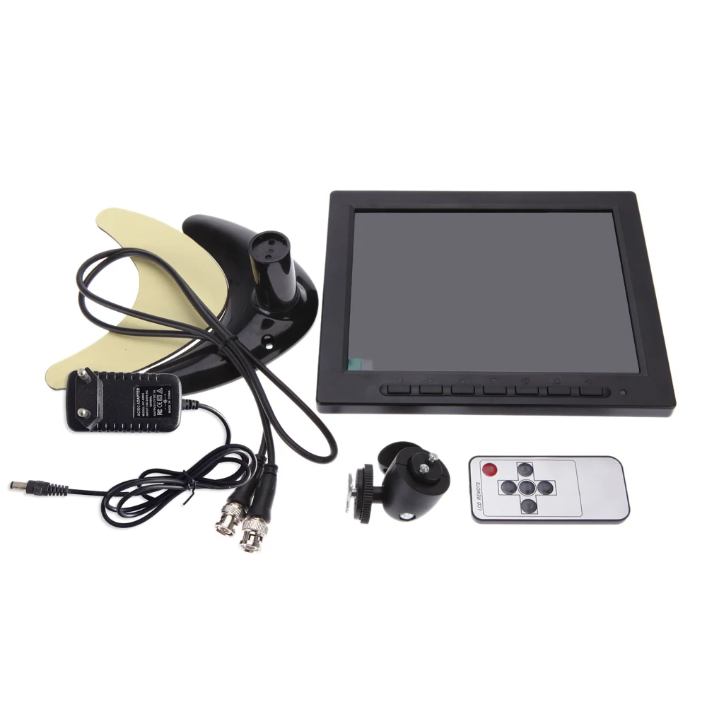 8 дюймов TFT lcd цветной видео монитор CCTV монитор экран VGA BNC AV вход для ПК CCTV безопасности дистанционного управления и стенд вращающийся экран
