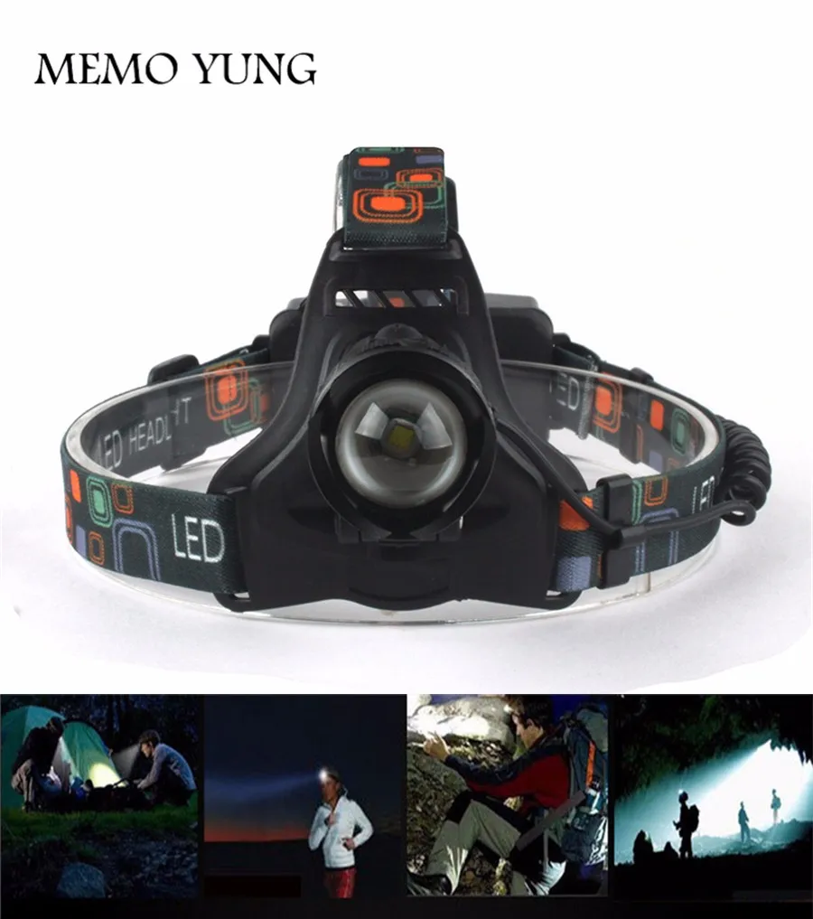 

Portable L2 LED Zoomable Headlamp Headlight With Battery Charger Head Lamp Reachargable For Outdoor Activitity LED Headlight