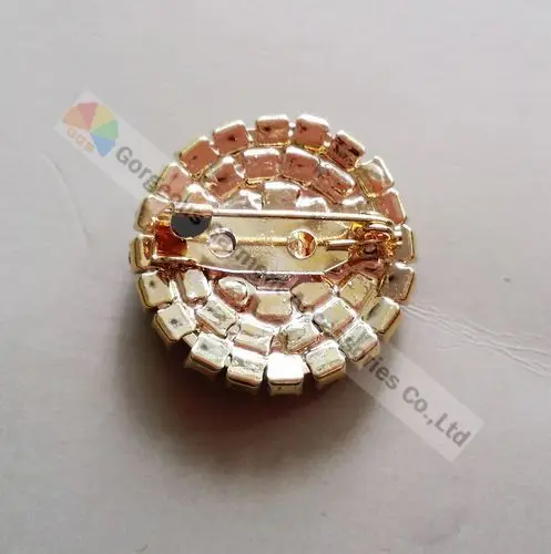 10 шт. 25 мм Брошь со стразами-кристаллами булавок Бриллиантовая пуговица