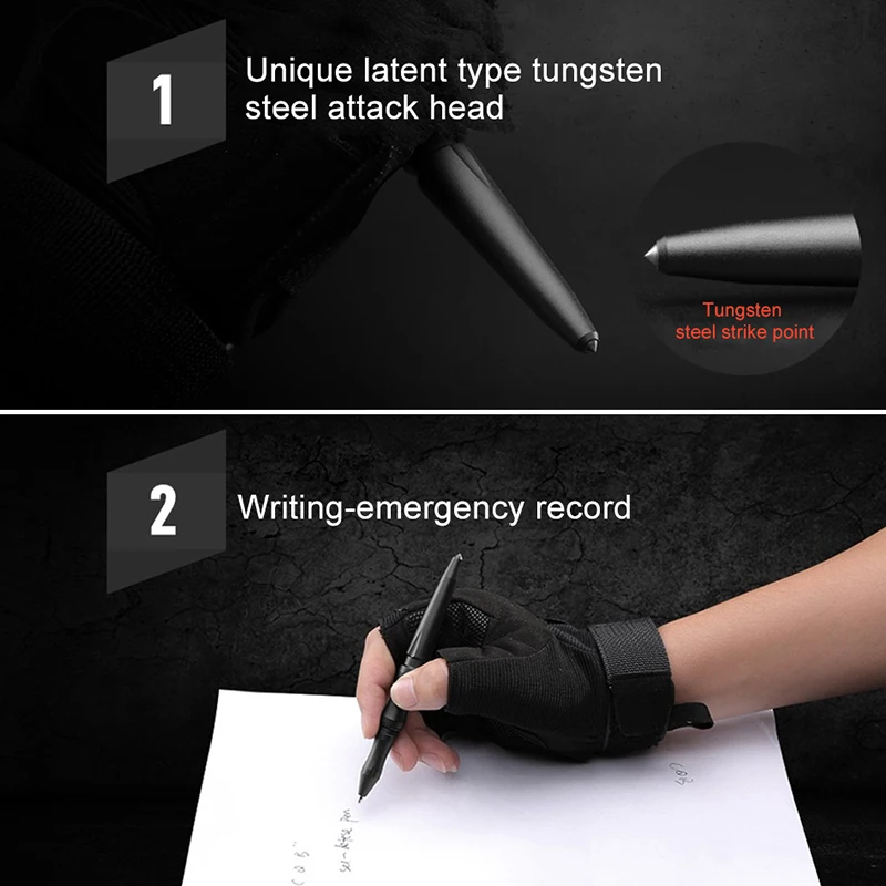 CQB Outdoor Sports Tactical EDC Camping Tool Aluminium Alloy Portable Pen Life-saving Self Defense for Writing or Attack |