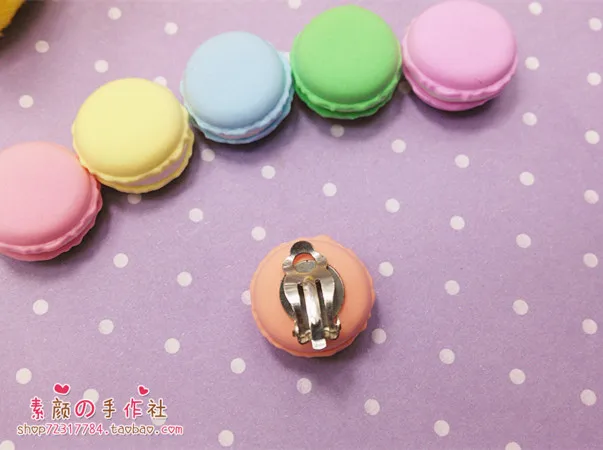 2018 серьги-гвоздики в виде макаронов на молнии с имитацией цвета мороженого