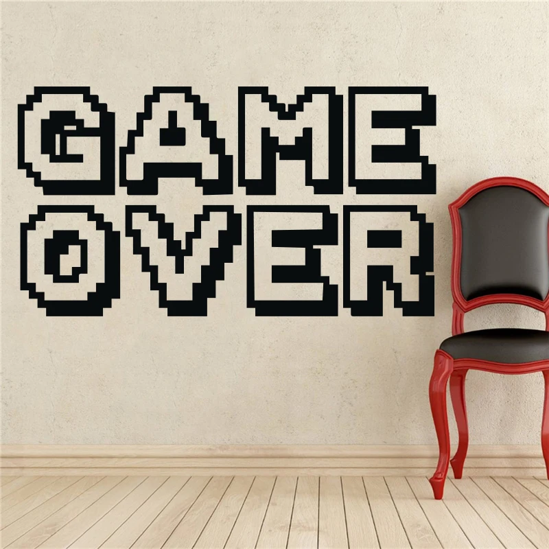 

Game Over Wall Decal Art Boys Room Home Decor Wall Stickers Vinyl Decoration Wall Mural T429
