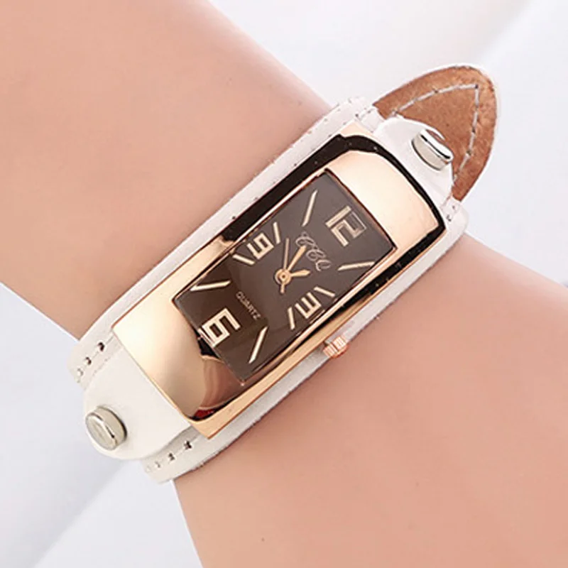 Горячая Продажа Мужская Ретро Женщины Платье Наручные Часы Дамы Корова Кожаный
