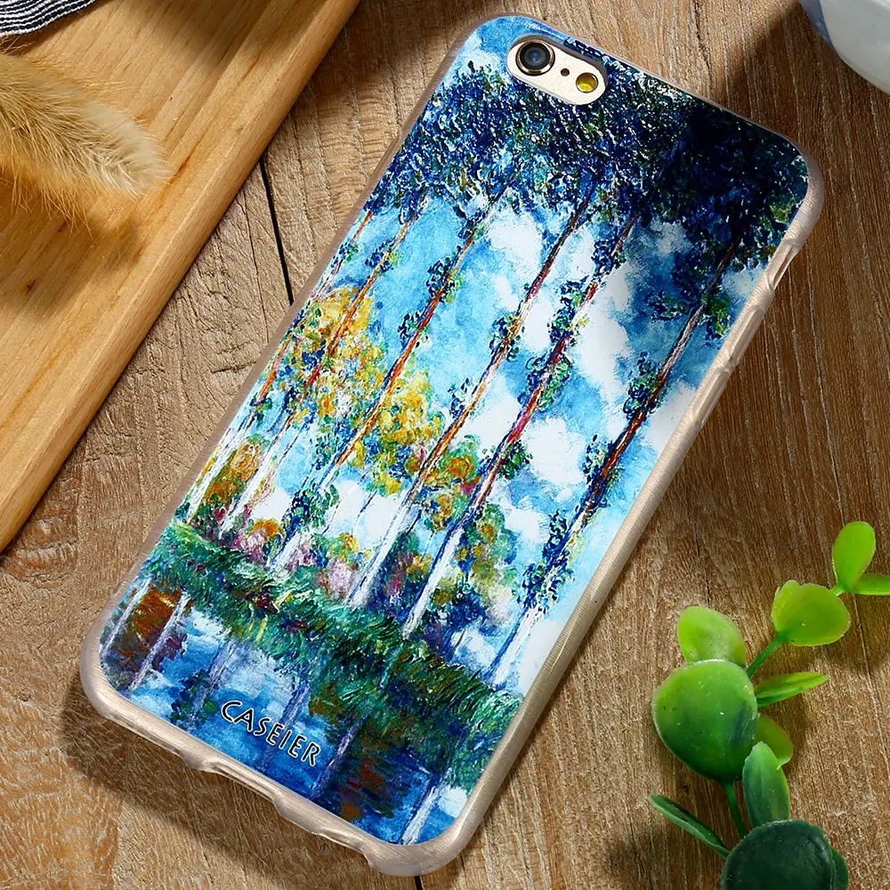 Арт набивным рисунком чехол для телефона картина Моне масляными красками мягкий