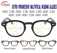 scober progressive multifocal reading glasses classic retro vintage blackbrown eye frame see near and far top 0 add 1 to 4