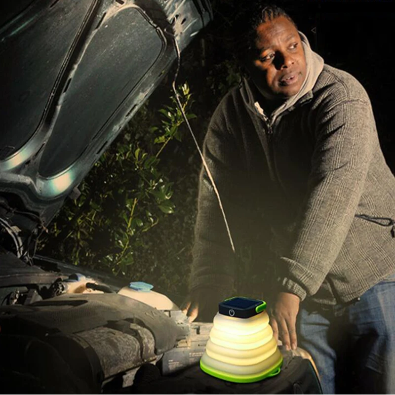 Складной Водонепроницаемый Переносной Фонарь на солнечной батарее лампа для