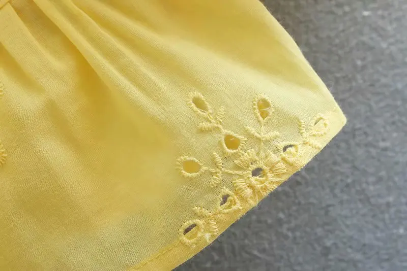 Винтажные Цветочные Enbroidery открытые короткие Стильные топы, женские блузки модные рубашки с пышными рукавами Повседневные Blusas Mujer