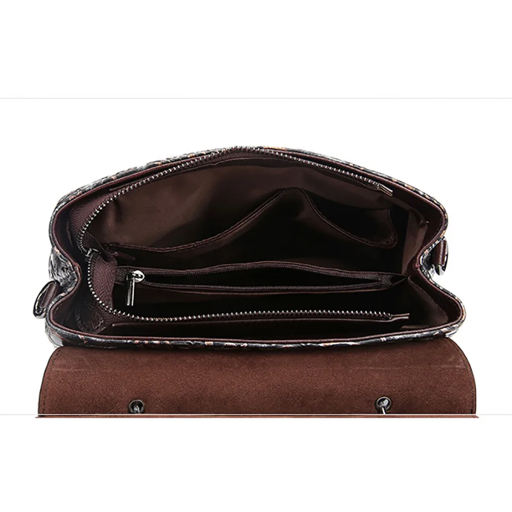 Женский рюкзак Norbinus винтажный школьный из натуральной тисненой кожи для