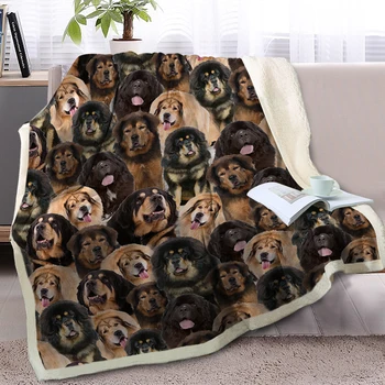 BlessLiving Staffordshire Terrier Throw Blanket 3D Bulldog Sherpa Fleece Blanket Dog Collection Animal Plush Sheet Thin Quilt 3