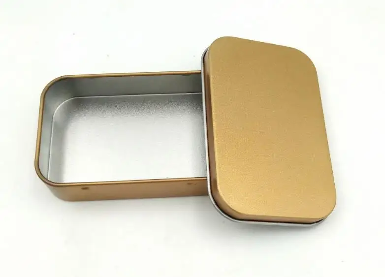 Mini Tin Box Small Empty Gold Metal Storage Case Organizer For Money Coin Candy Keys U Disk Headphones | Дом и сад