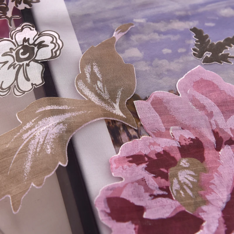 Цветочные римские шторы NAPEARL короткие кухонные фиолетовая зеркальная панель