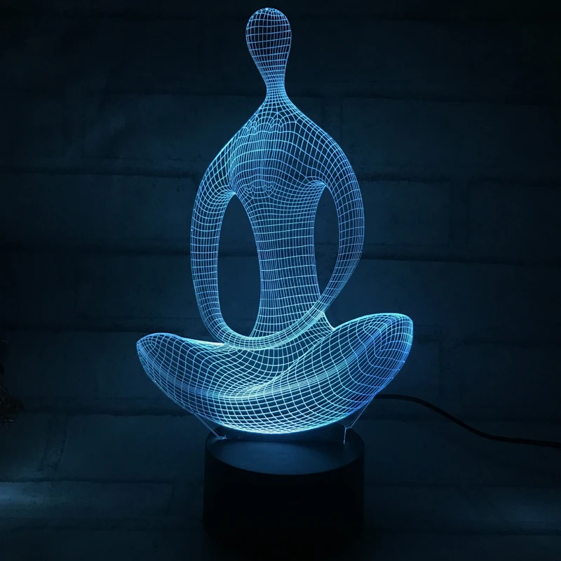 Акриловый 7 цветов, изменяющий 3D светодиодный Настольный светильник, медитация, акриловая лампа для спальни, светильник для гостиной, декоративный светильник
