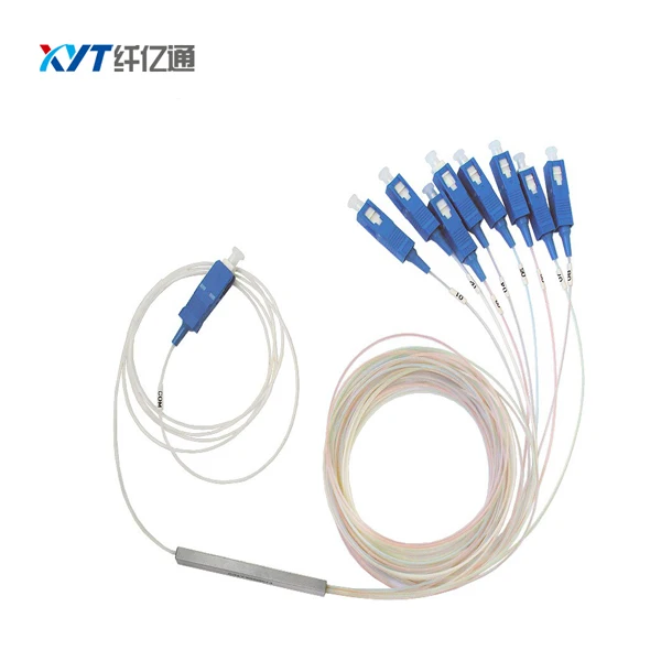 

Лидер продаж, стальная трубка, оптоволоконный сплиттер 1x8, PLC сплиттер с разъемами SC/ UPC, 1,5 м, свободная трубка 0,9 мм, 20 шт.